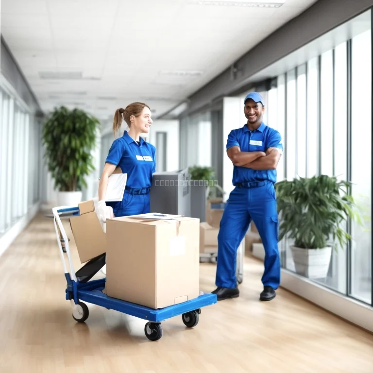 Equipe OffiMove em atividade durante mudança de escritório